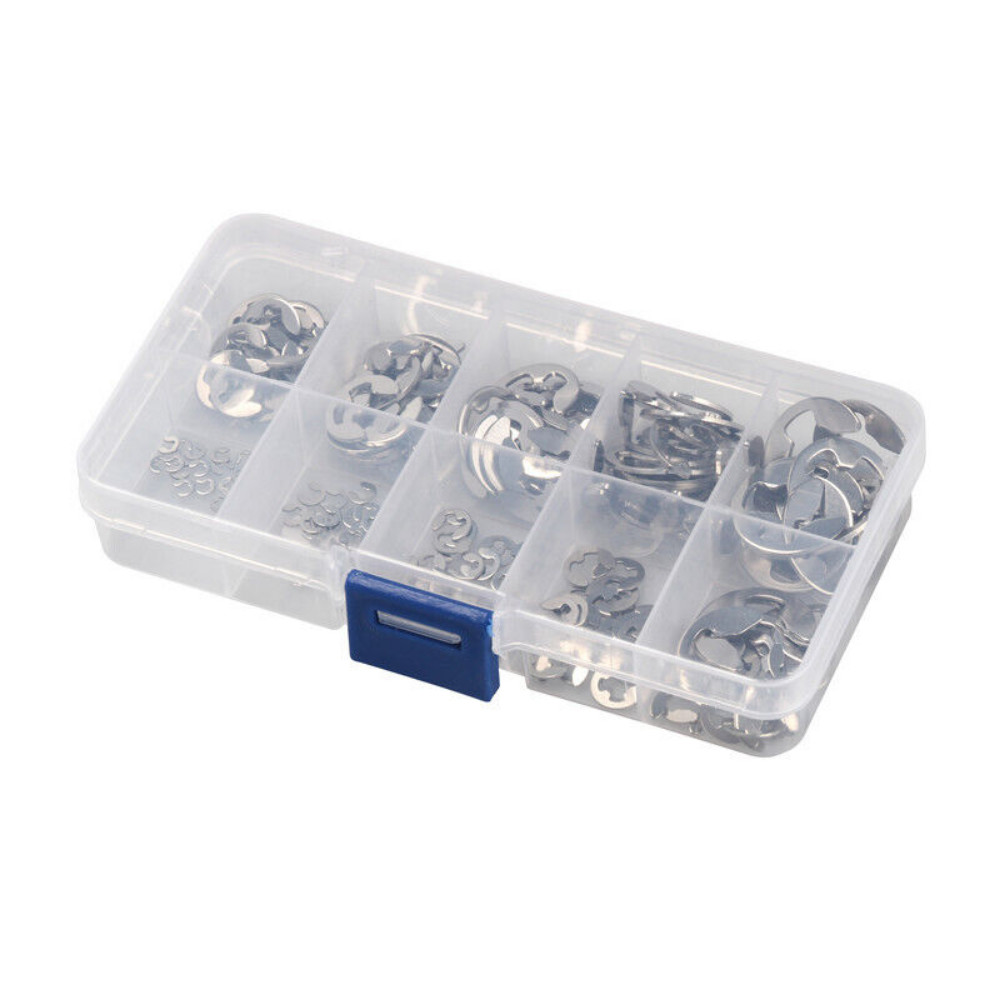 600PCS E-Clip External Retaining Snap Internal Circlip Ring Kit Stainless Steel