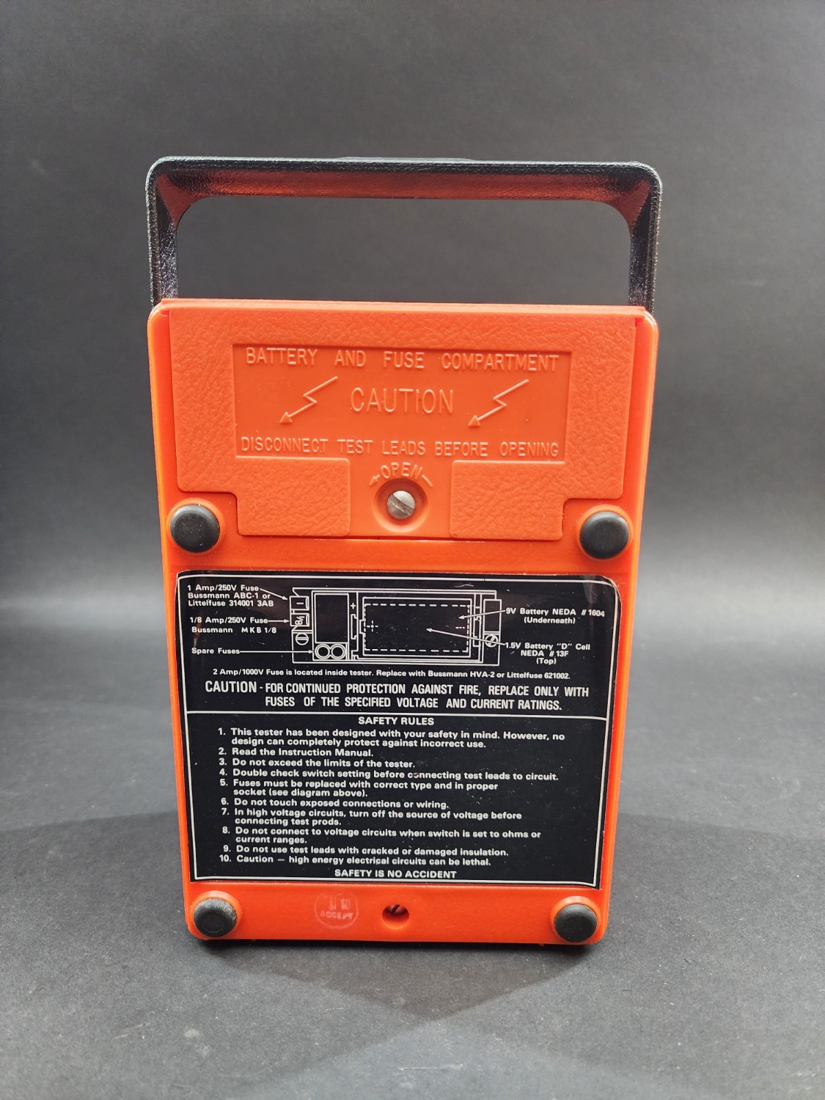 Triplett Model 60 Type 2 Handheld MultiMeter With C Clamp, Adapter Etc