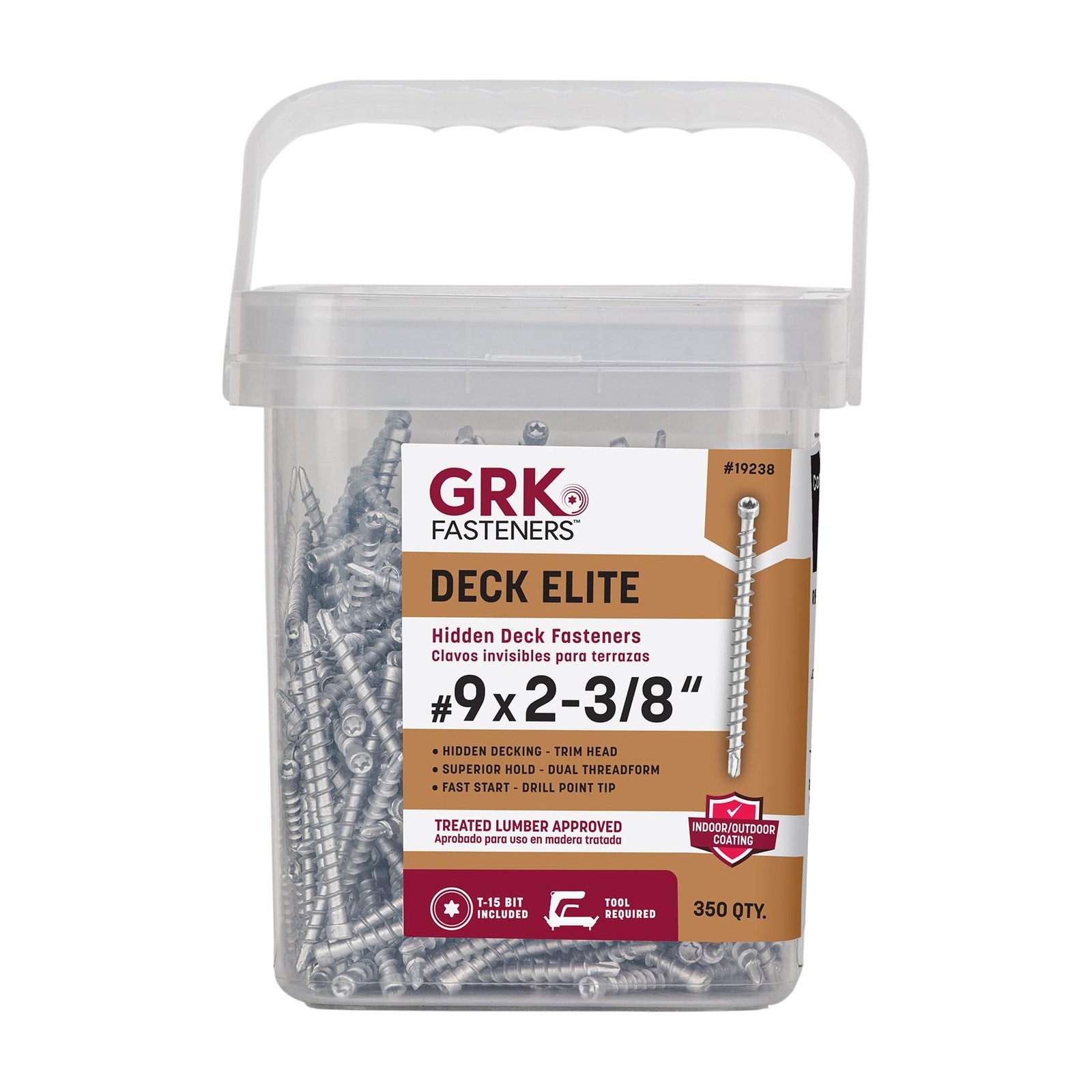 GRK 19238 AnglePro Hidden Deck Fastener 9 x 2-3/8 350CT