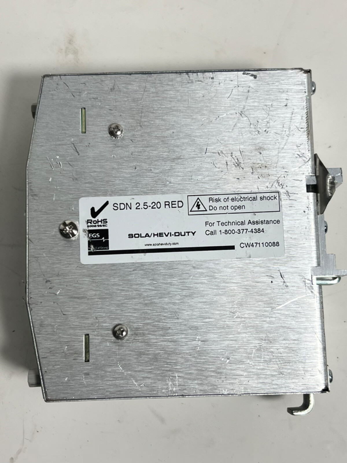 💥SOLA 24 VDC Power Supply 20 AMP DIN RAIL MOUNT SDN 2.5-20 RED *Fair Cond.* HVD