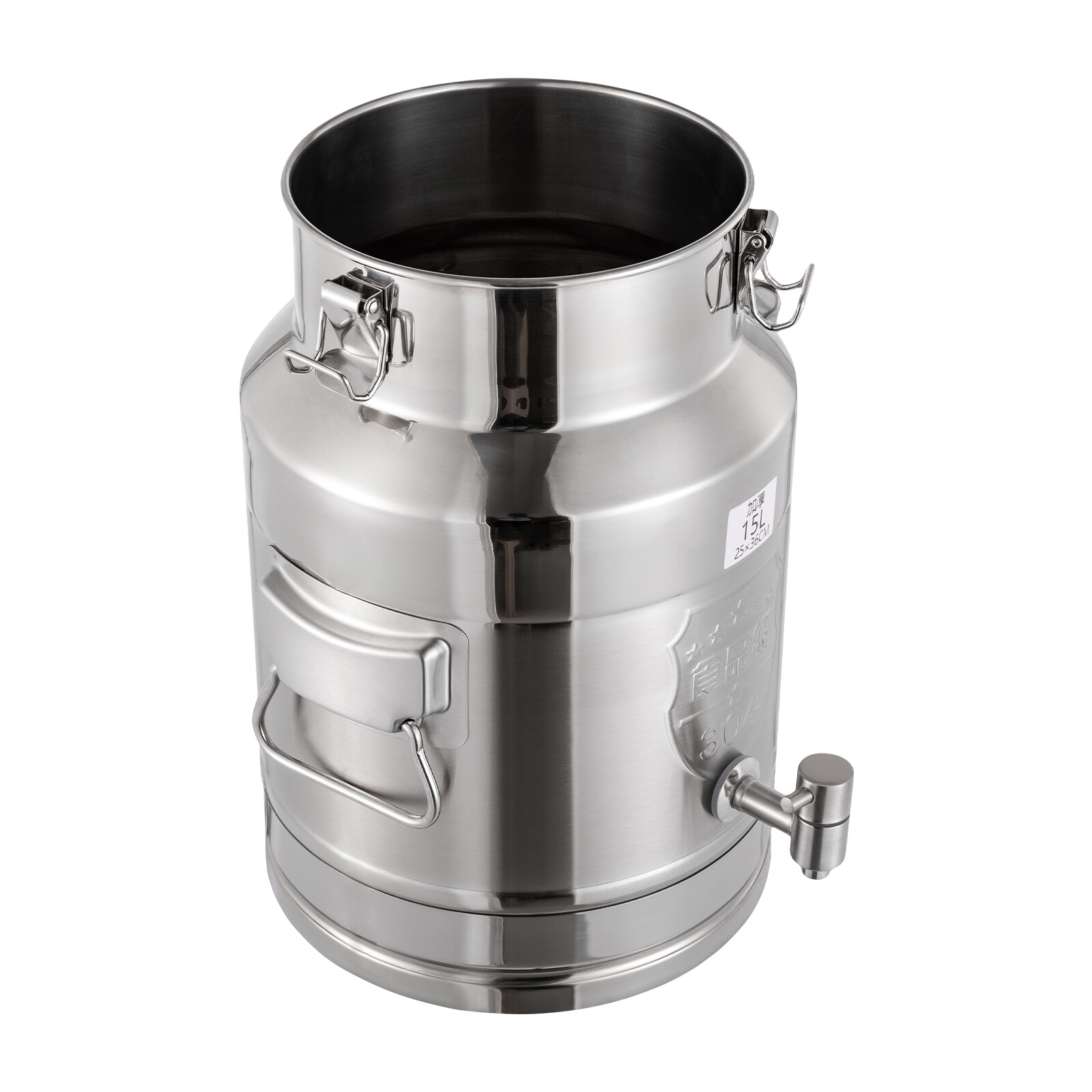 15L/3.96Gal Beverage Dispenser Stainless Steel Milk Can Milk Transport Barrel