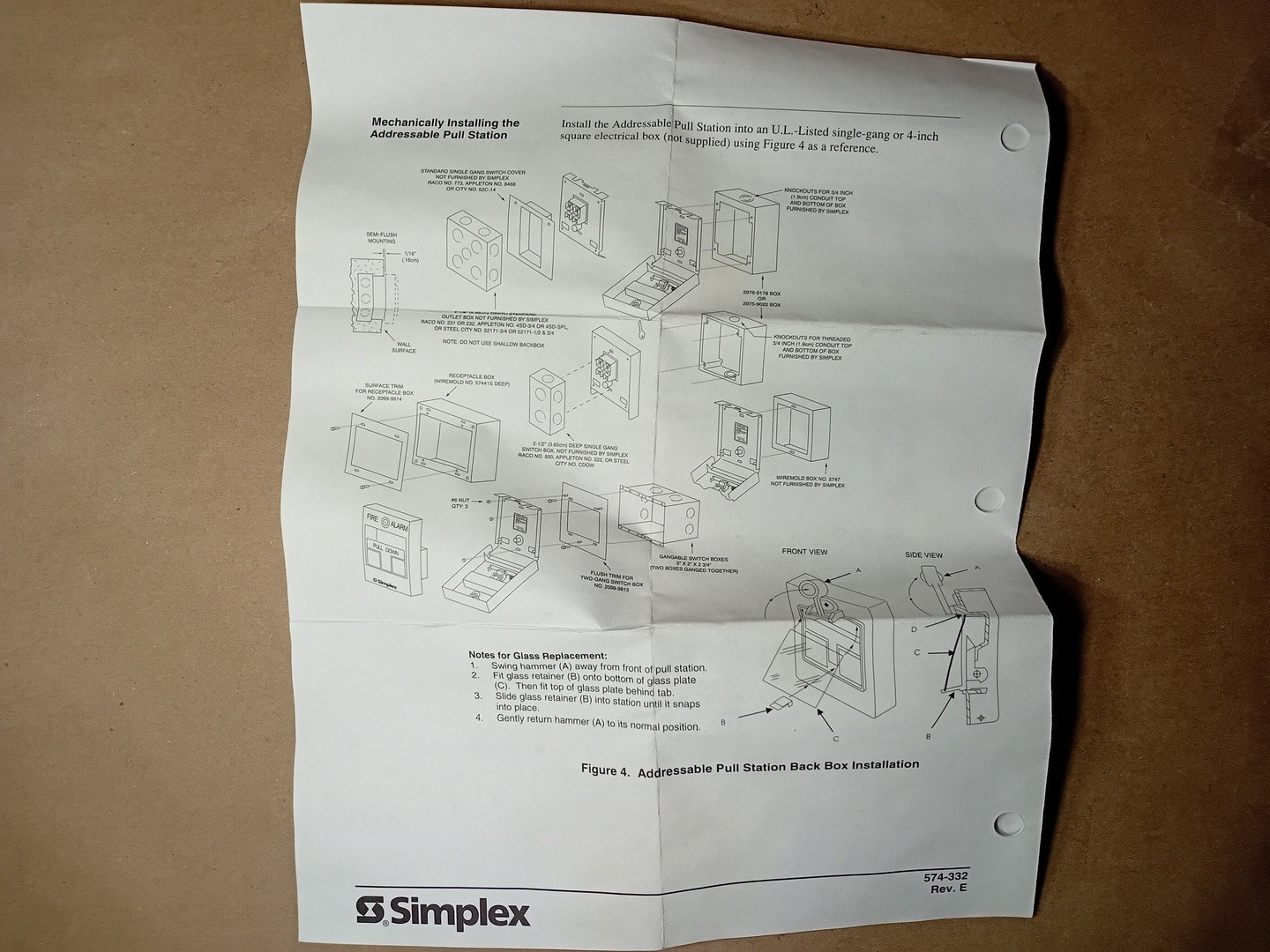 SURPLUS NEW SIMPLEX 4099-9001 Addressable Manual Pull Station – Safety
