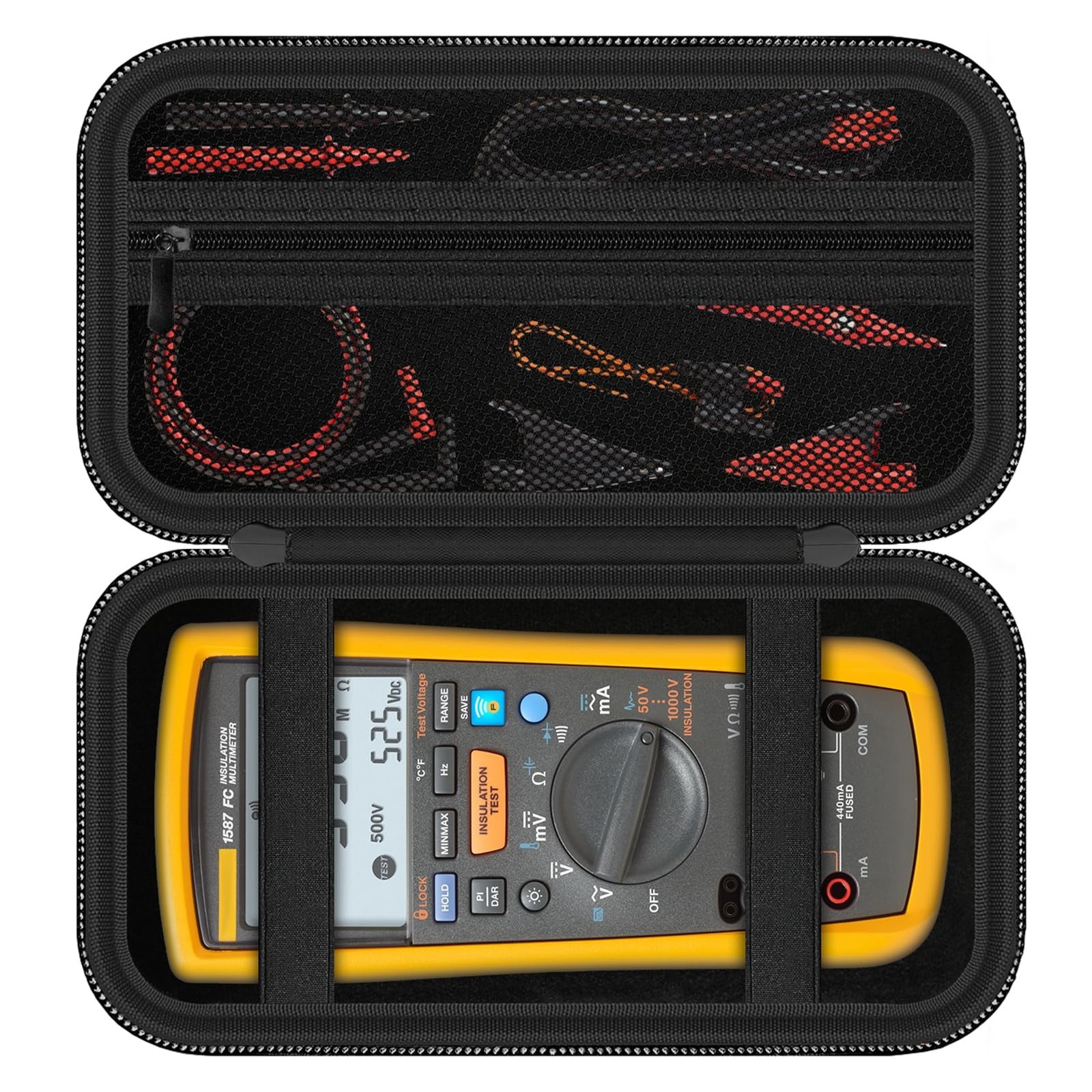 Multimeter Carrying Case for Fluke 1587, 87V, 88V, 15B+, 17B+ & Accessories – Or