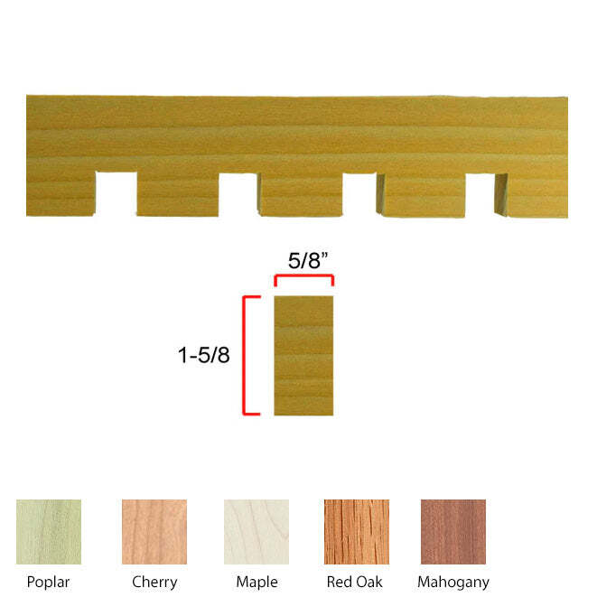 EWCD93 Dentil Moulding Trim, 5/8″ x 1-5/8″ Unfinished Solid Hardwood