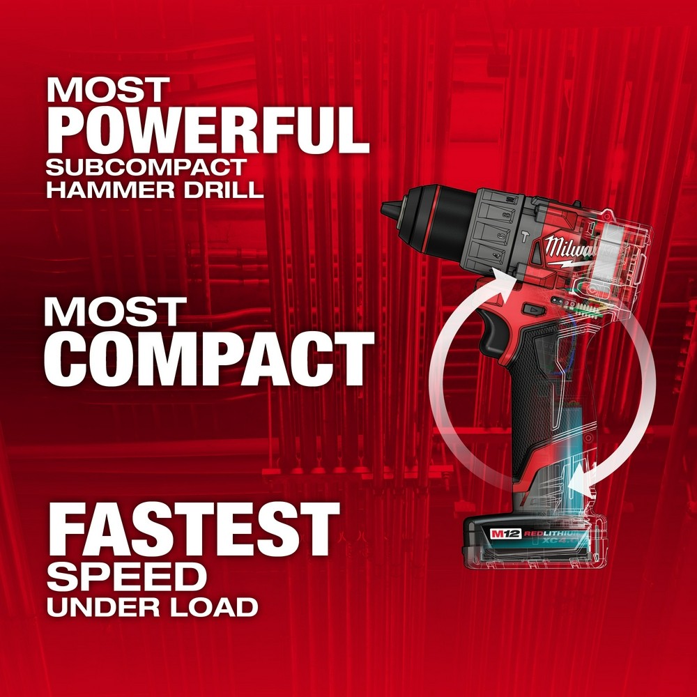 Milwaukee 3404-22 M12 FUEL 1/2″ Hammer Drill/Driver Kit