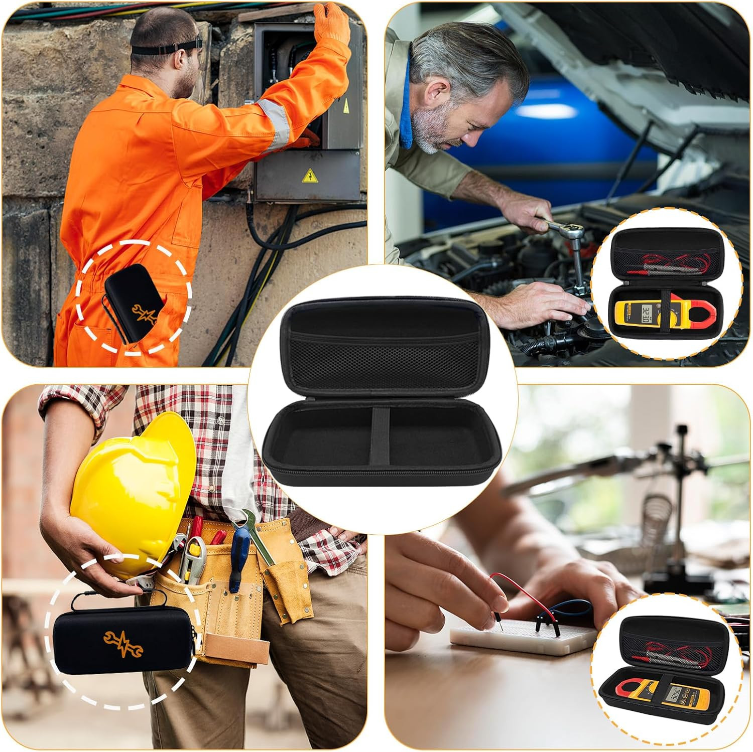 Hard Tool Carrying Case for Fluke 323/324/325/303/305 Clamp Multimeter FC True R