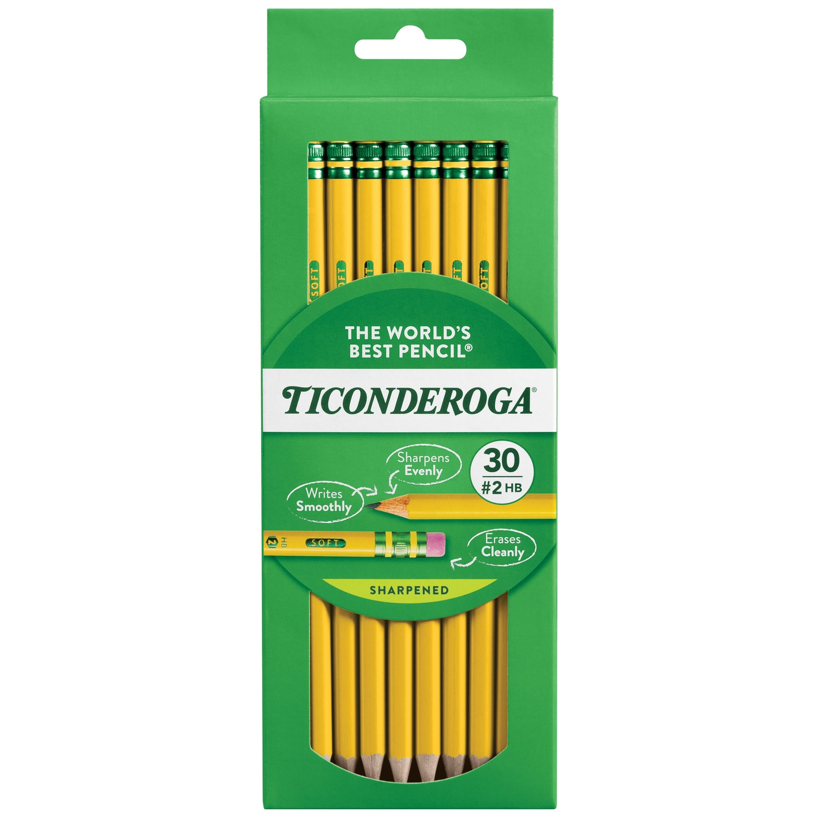 Ticonderoga Number 2 Yellow Pencils 30 Count Pre Sharpened Graphite School Su…