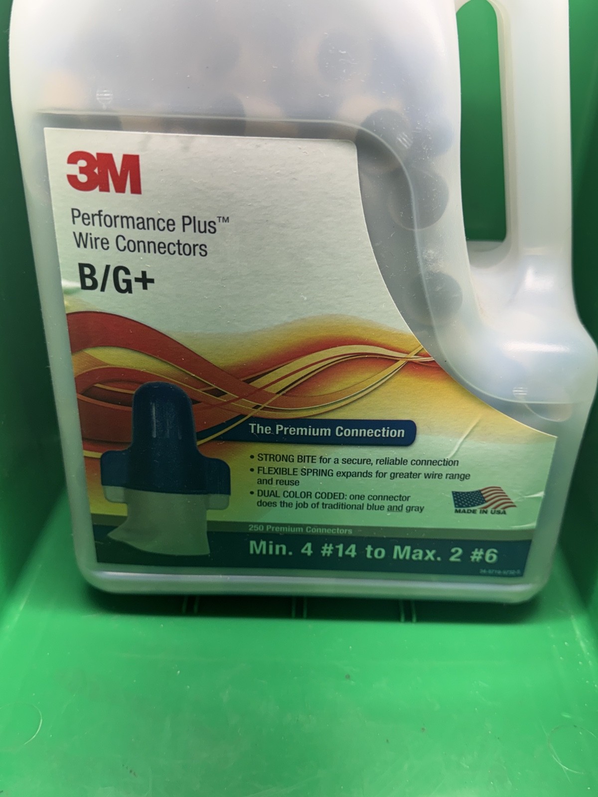 3M Performance Plus Wire Connector, B/G+ (Blue / Gray) qty 250 Jug