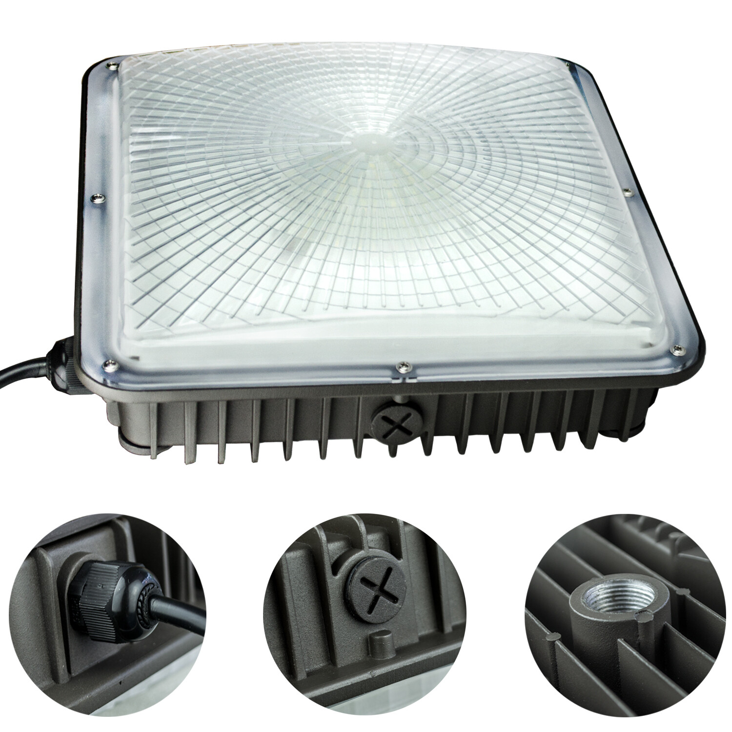2-Pack LED Canopy Light Commercial Light for Home, Gas Station, Warehouse (70W)