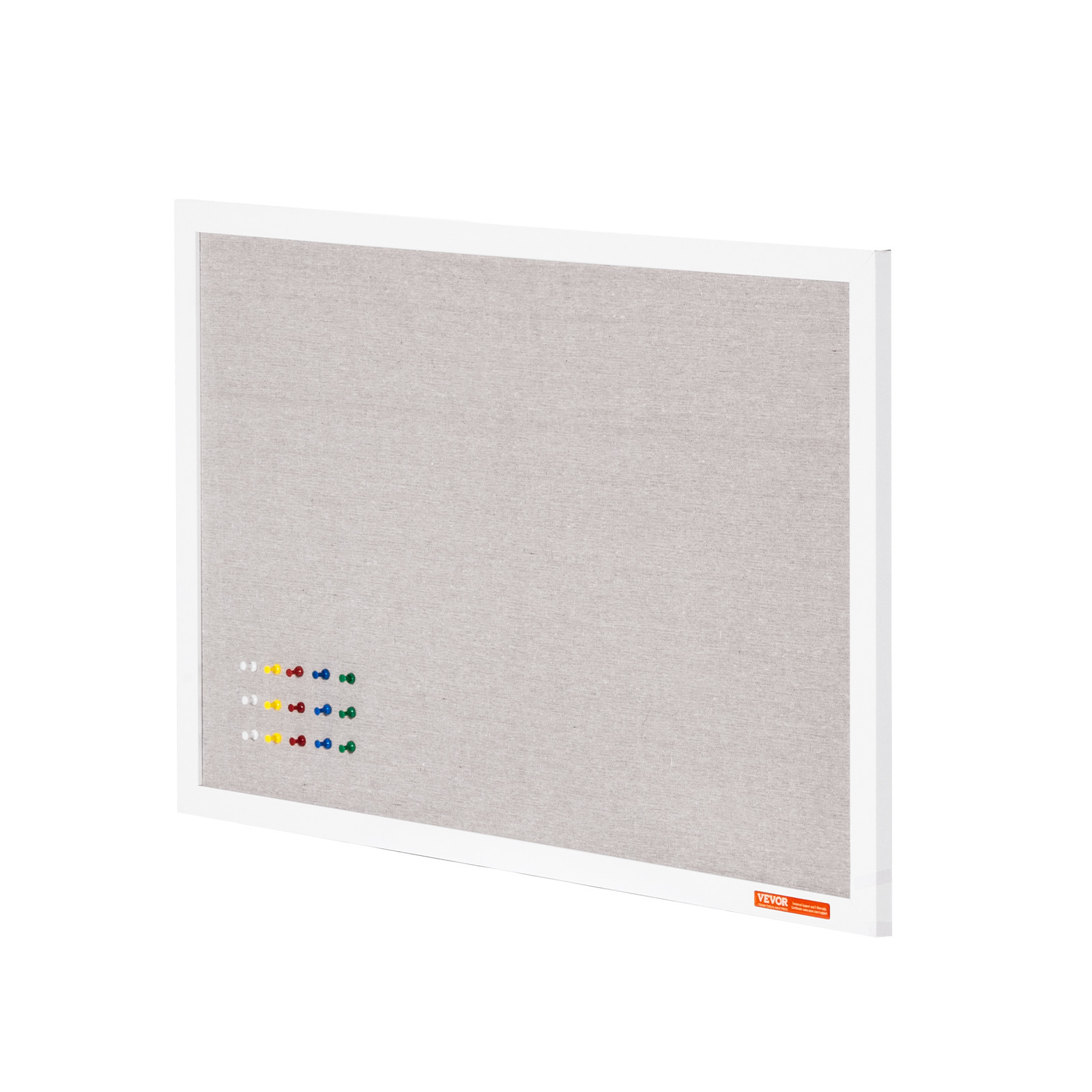VEVOR 30″x20″ White Cork Board with Linen Surface Wall-Mounted Bulletin Board