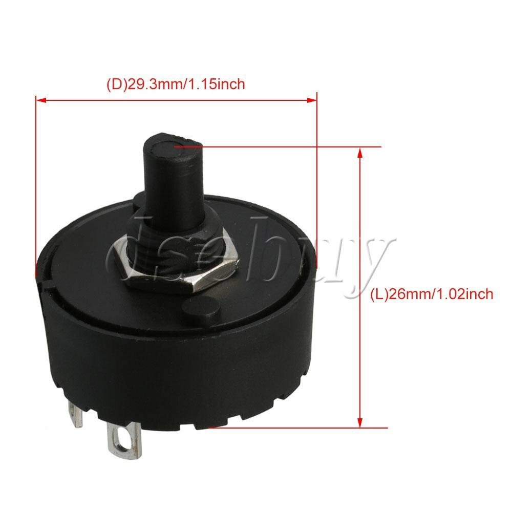 6 Positions Selector Rotary Position Switch & Knob Small Home Appliance Part