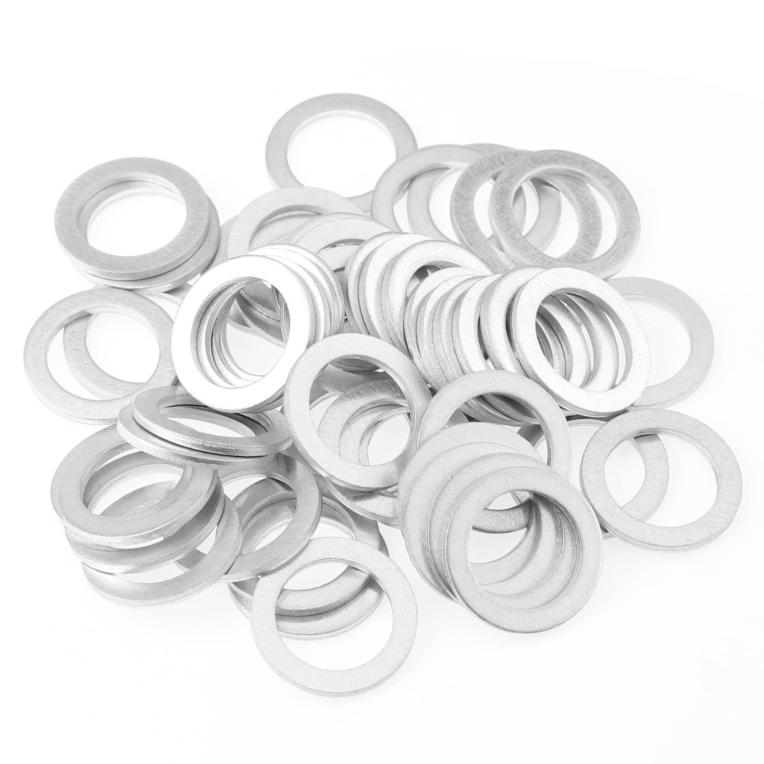 50 Pieces M14x20x1.5mm Automotive Drain Plug Gaskets Oil Crush Washers Alum…