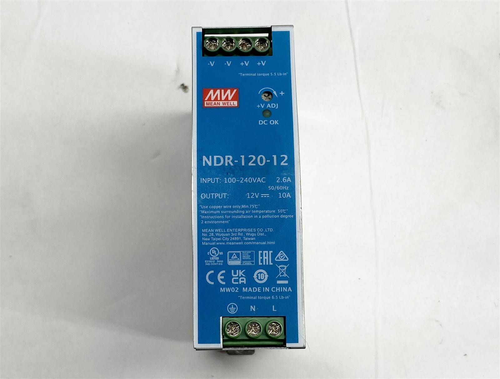 MW Mean Well 6*NDR-120-12 12V/10A 3*NDR-120-24 24V/5A Power Supply Lot 9