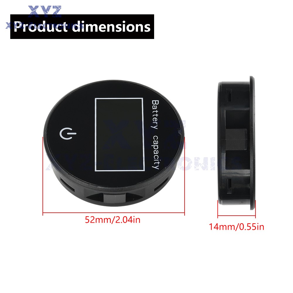 LCD Digital Battery Level Indicator Voltage Power Percentage Temperature Display
