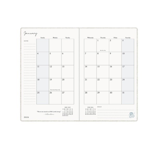 5"x8" 2026 Weekly/Monthly Bookbound Planner Hardcover Blackthorn