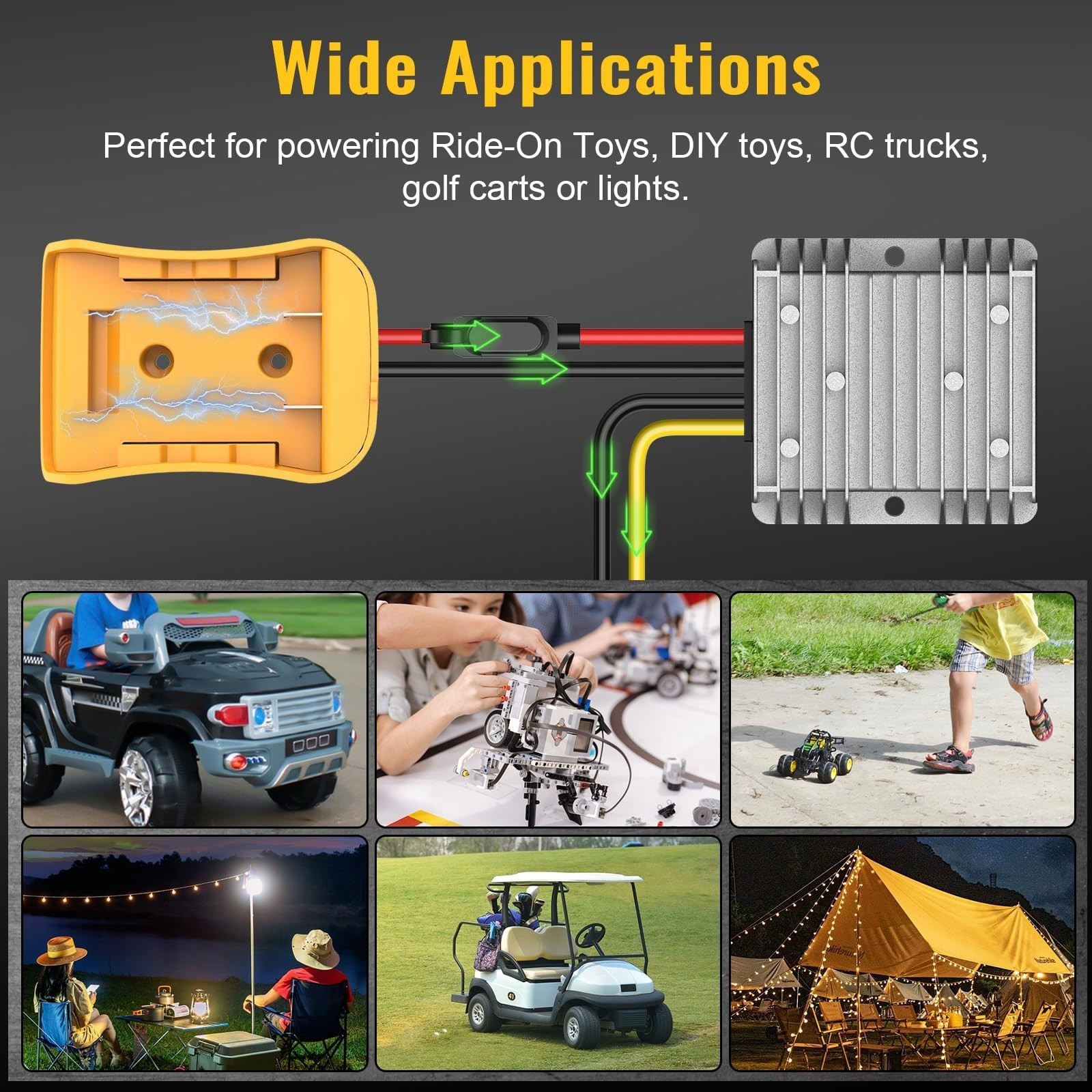 20V to 12V 20A Step Down Converter Adapter Compatible with Dewalt 20V Regulator