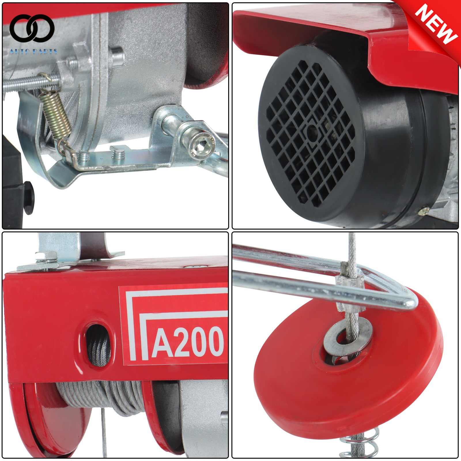 PA200 440lbs / 200kg Mini Electric Hoist 6.6 ft Wired Remote Control 110V