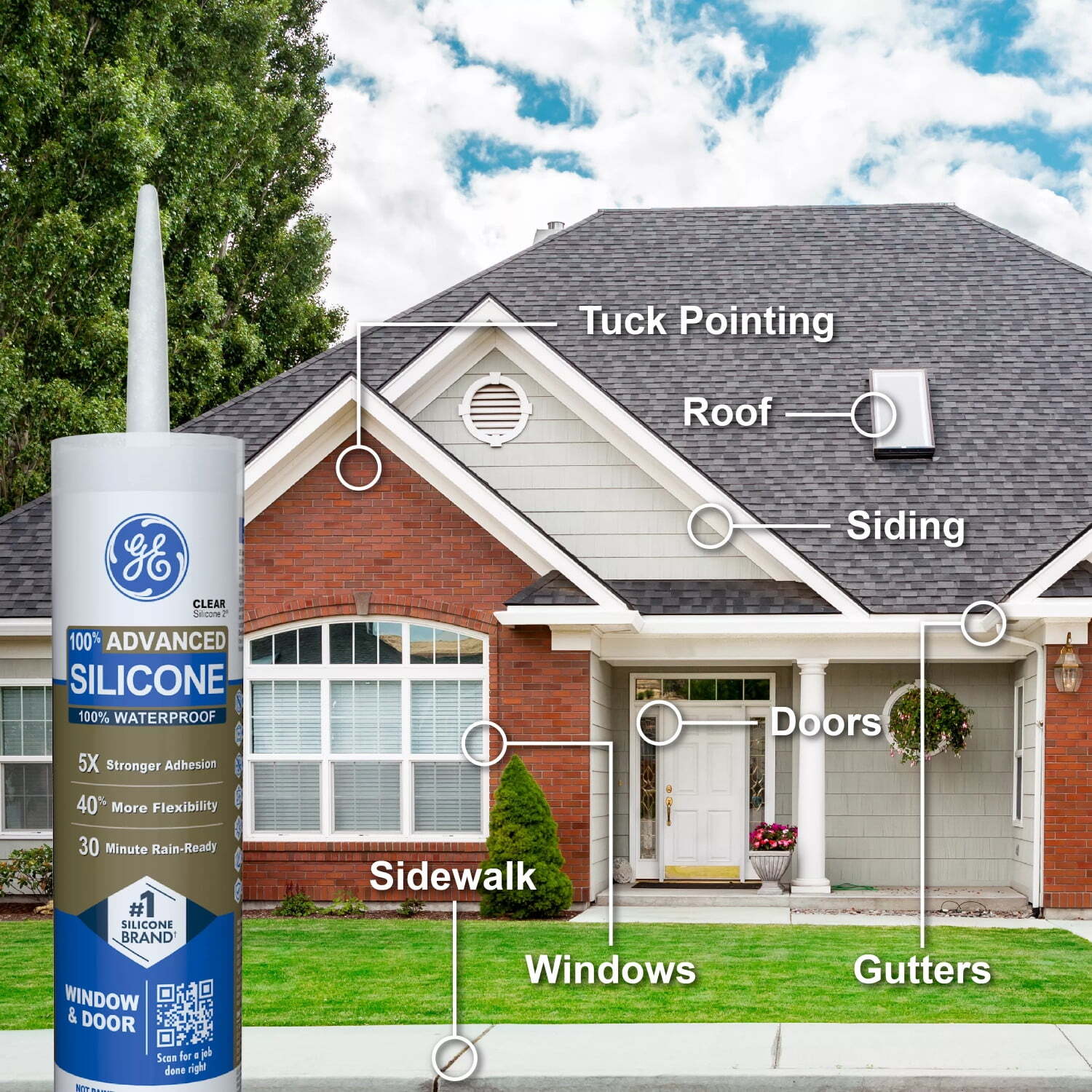 Advanced Silicone Window & Door Sealant, Pack of 1, Black 10.1 fl oz Cartridge