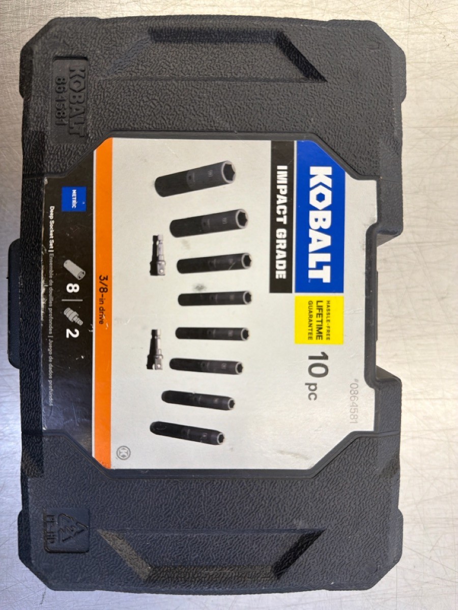 KOBALT TOOLS 0864581 SET OF 10PC 3/8″ DRIVE IMPACT SOCKETS METRIC (CJL002082)