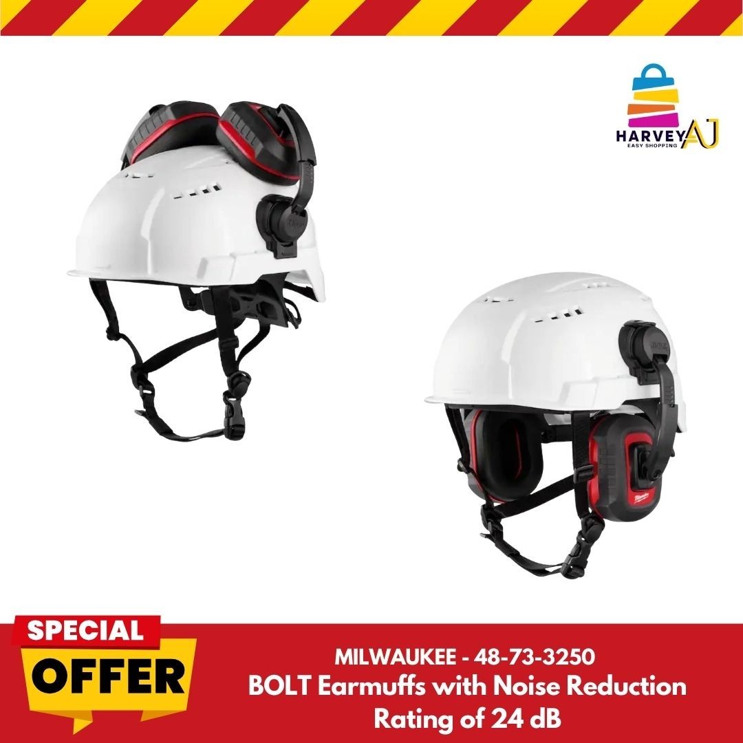 Milwaukee- 48-73-3250- Bolt Earmuffs with Noise Reduction Rating of 24 dB