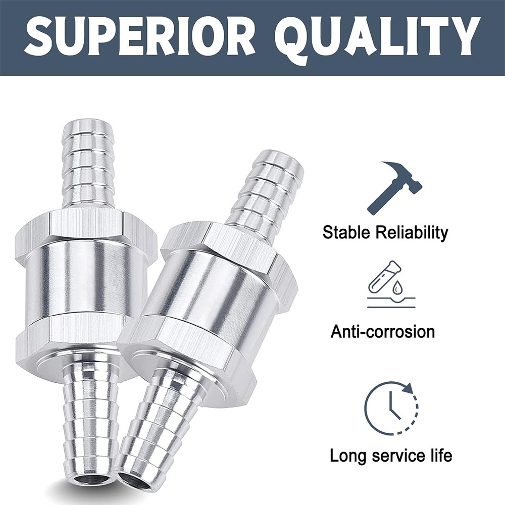 2pcs 12mm 1/2″ Fuel Non-Return One Way Check Valve Petrol Diesel Oil Aluminum