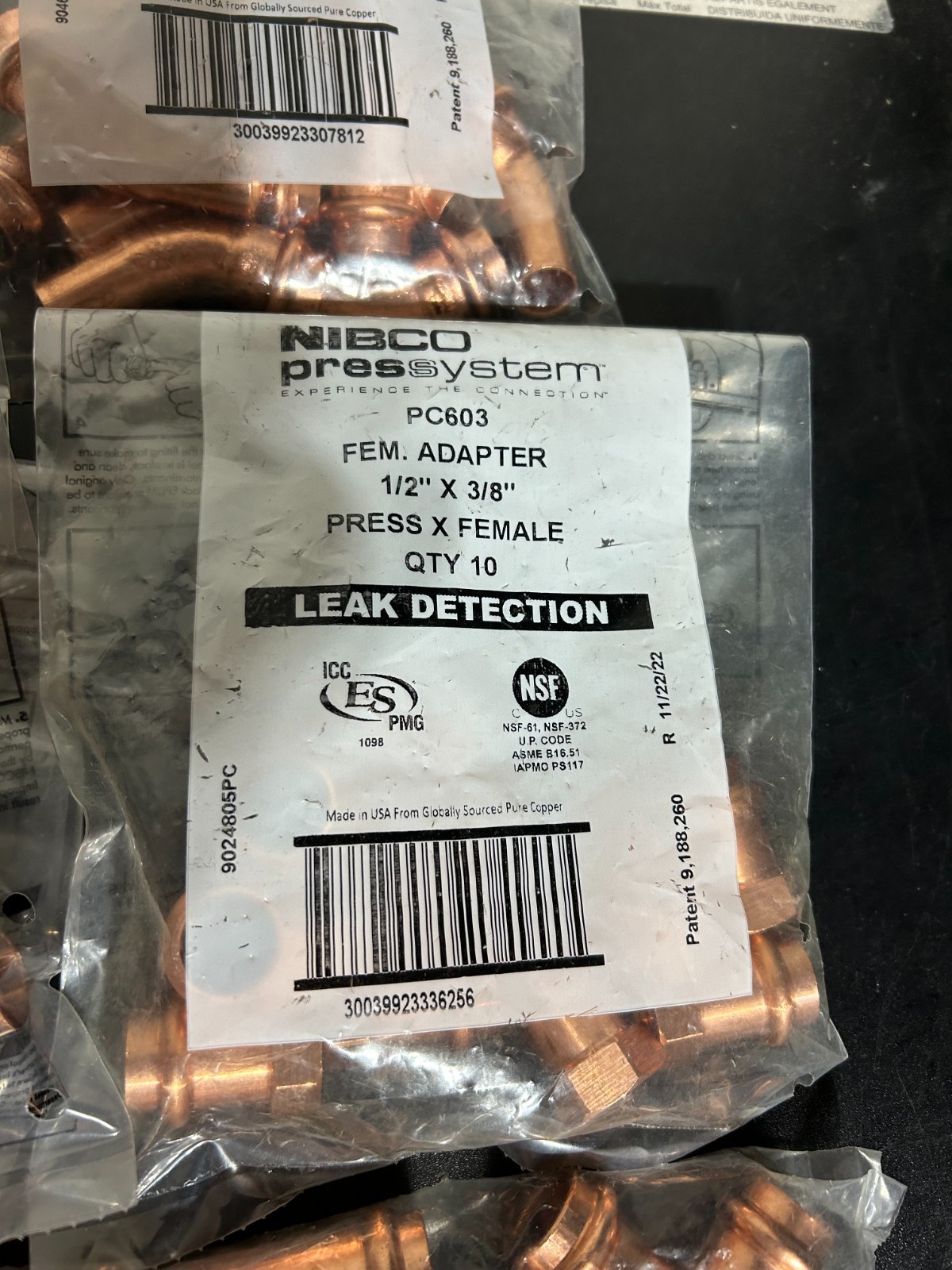 NIBCO VIEGA PROPRESS 1/2″ COPPER FITTINGS QTY (120) NIB *USA+GER*