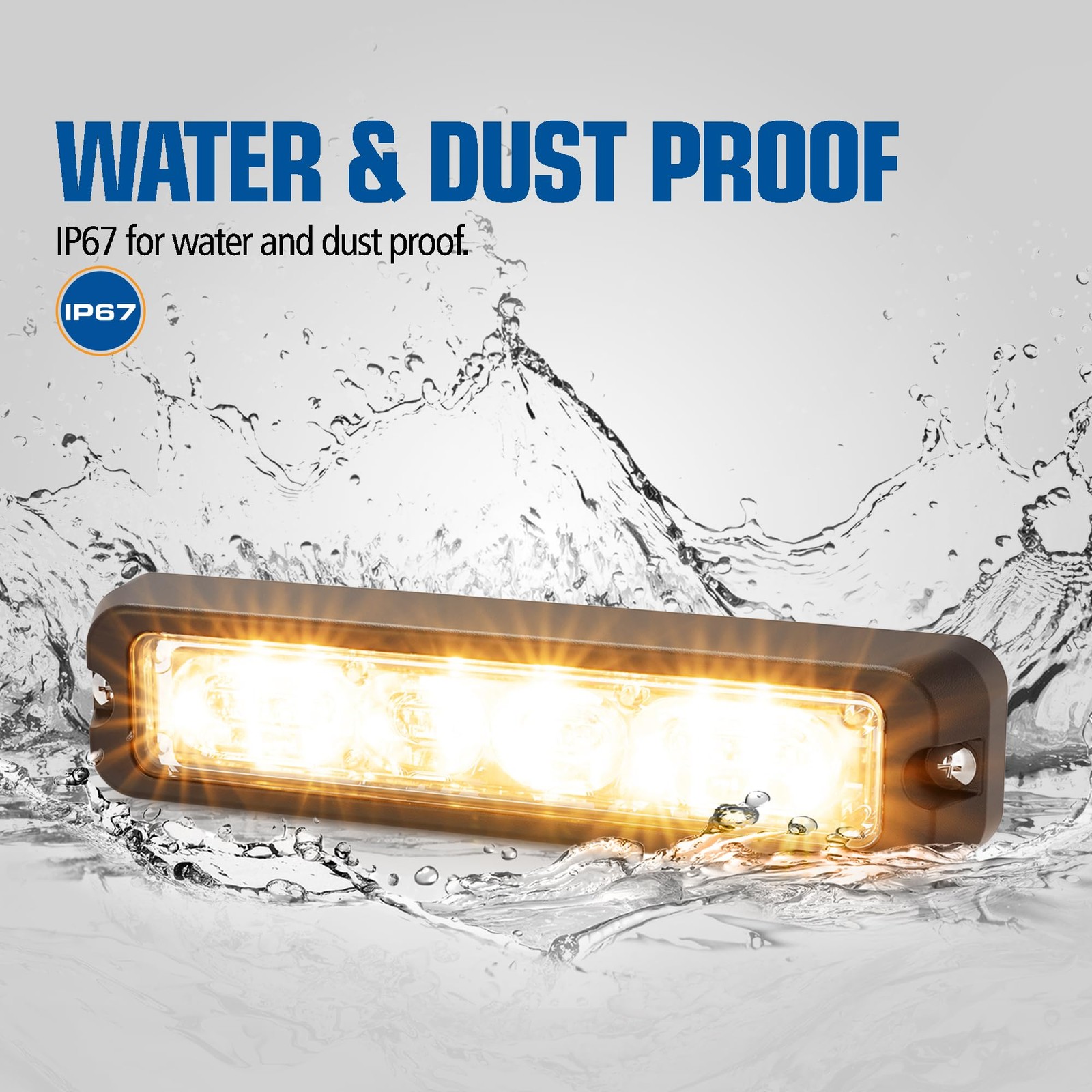 ECCO ED3706 LED Amber Warning Light 12V 24V Waterproof 0.9A Multi-Mount