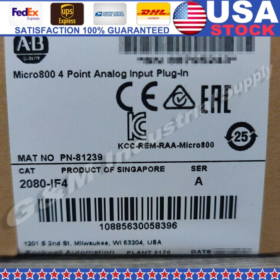 New in box Allen-Bradley AB 2080-IF4 /A Micro800 4 Point Analog Input Plug-In