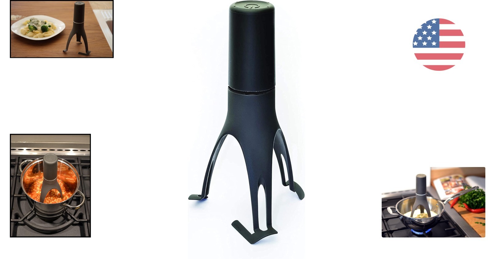 Smart Cooking Companion: UÜTENSIL Automatic Stirrer with Speed Settings in Grey