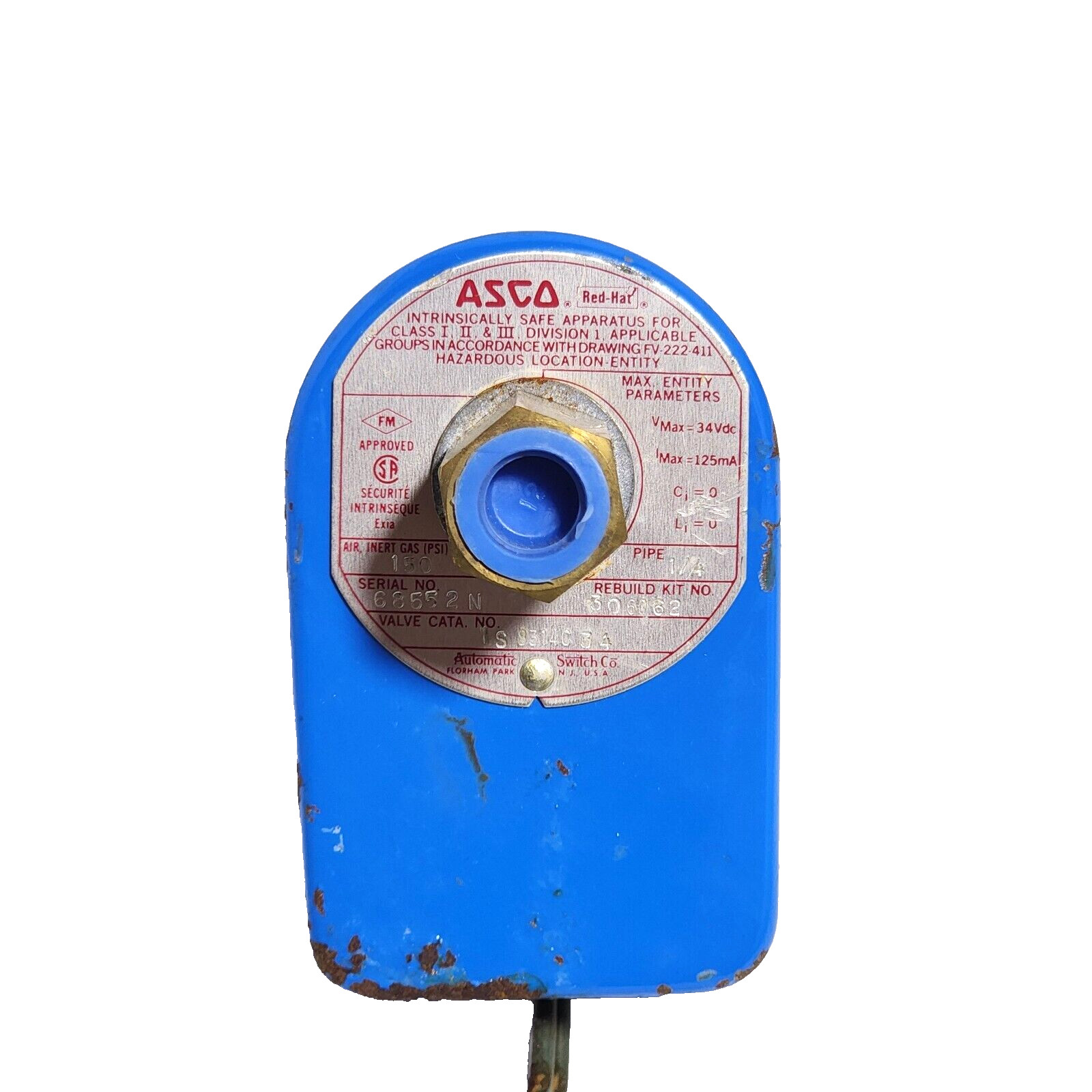 Asco 1S8314C34 34VDC Valve 125mA USED,