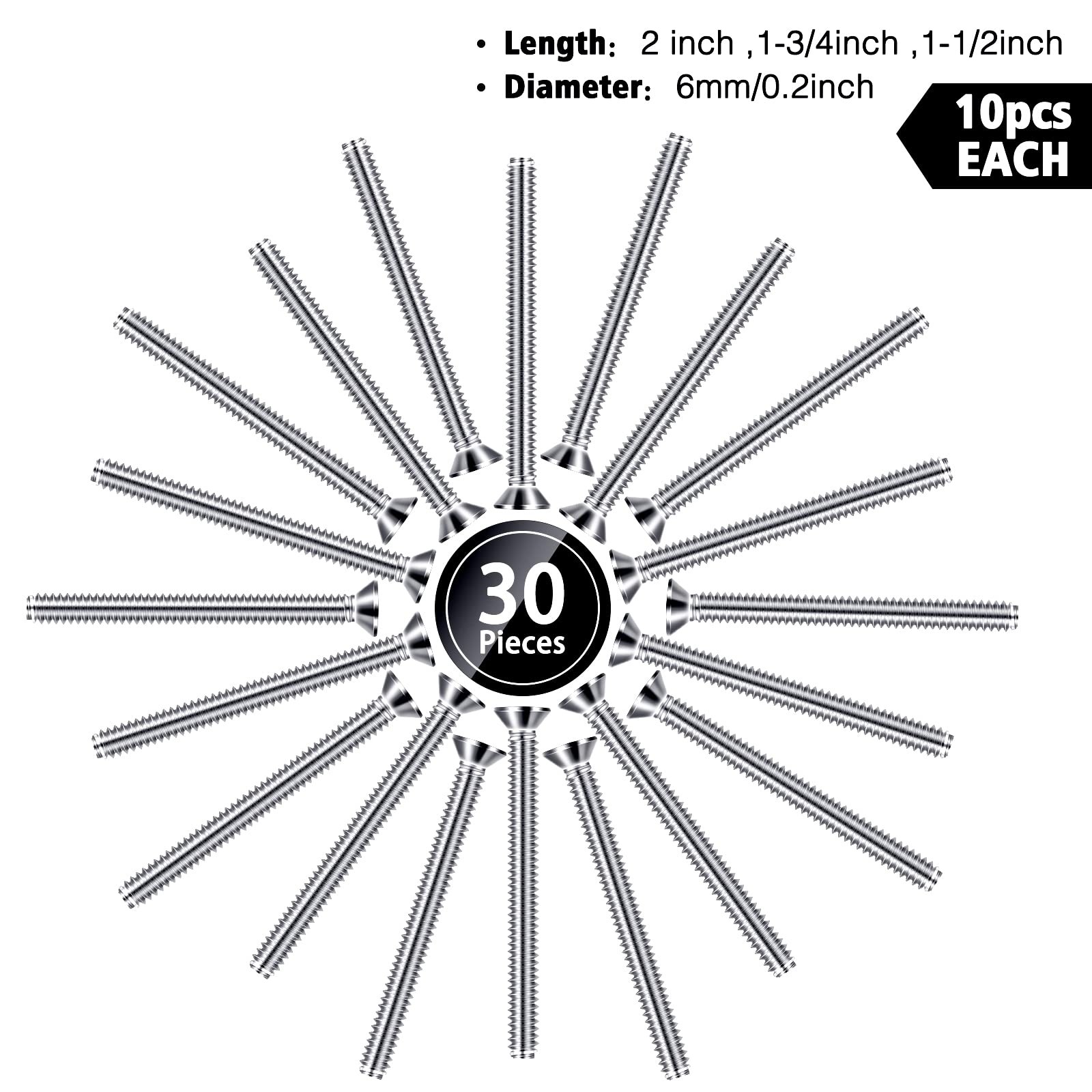 Ripeng 30 Pieces Extra Long Outlet Screws Machine Long Electrical Outlet Screws