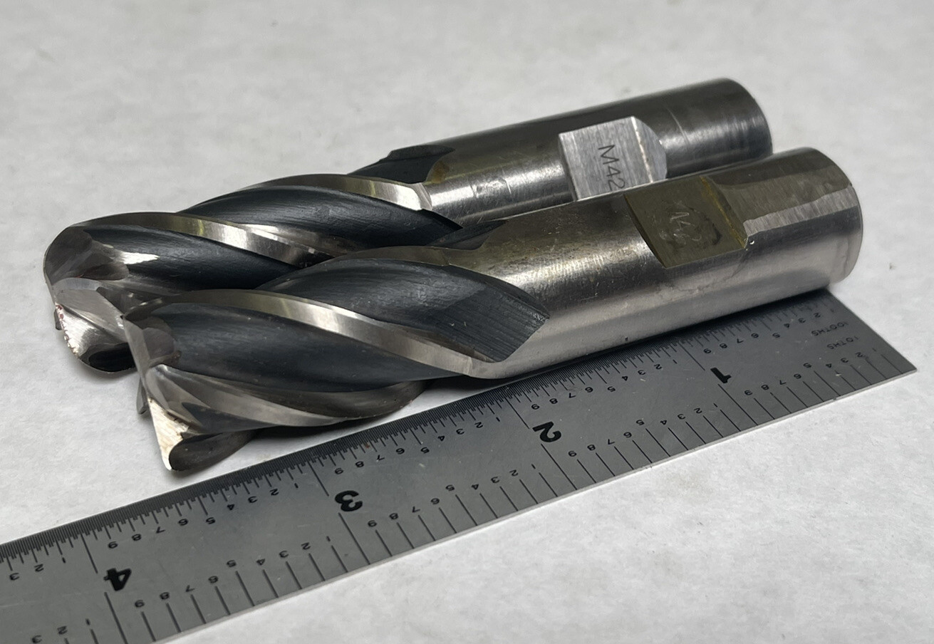 Lot Of 2 PCT Cobalt M42 End Mill 3/4” X 3/4”x 1-5/8 X 3-7/8 AOL X 4FL (JN66)