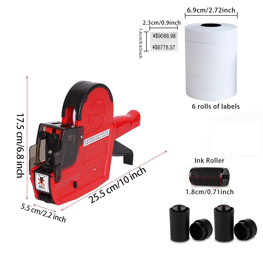HopingMore 2-Line 20 Digits Price Label Gun w/Letters A-Z,HM-689 Pricing Labeler