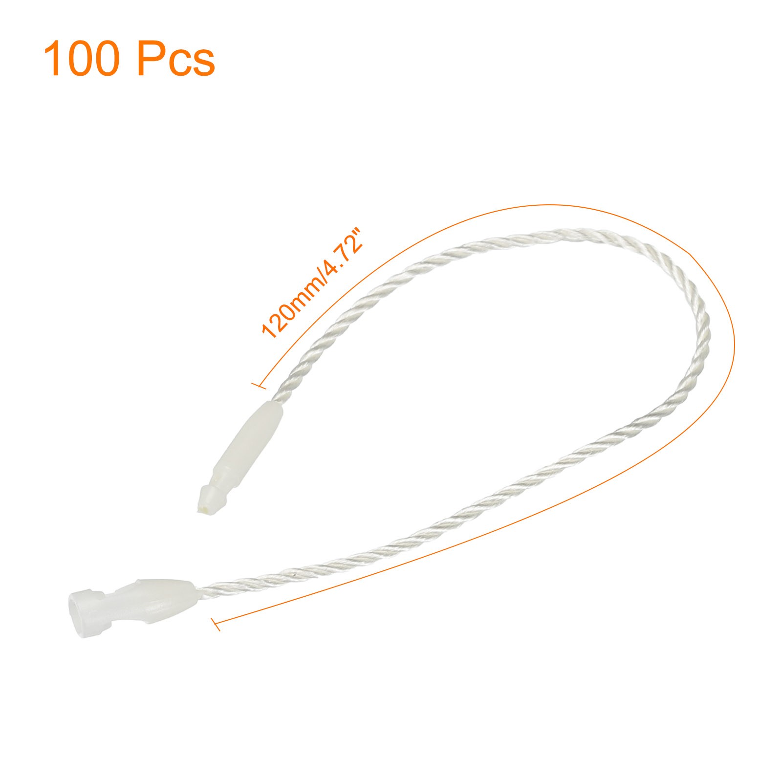 Polyester Rope Hang Tag String Snap Lock 120mm,1mm,100 Pcs,Beige