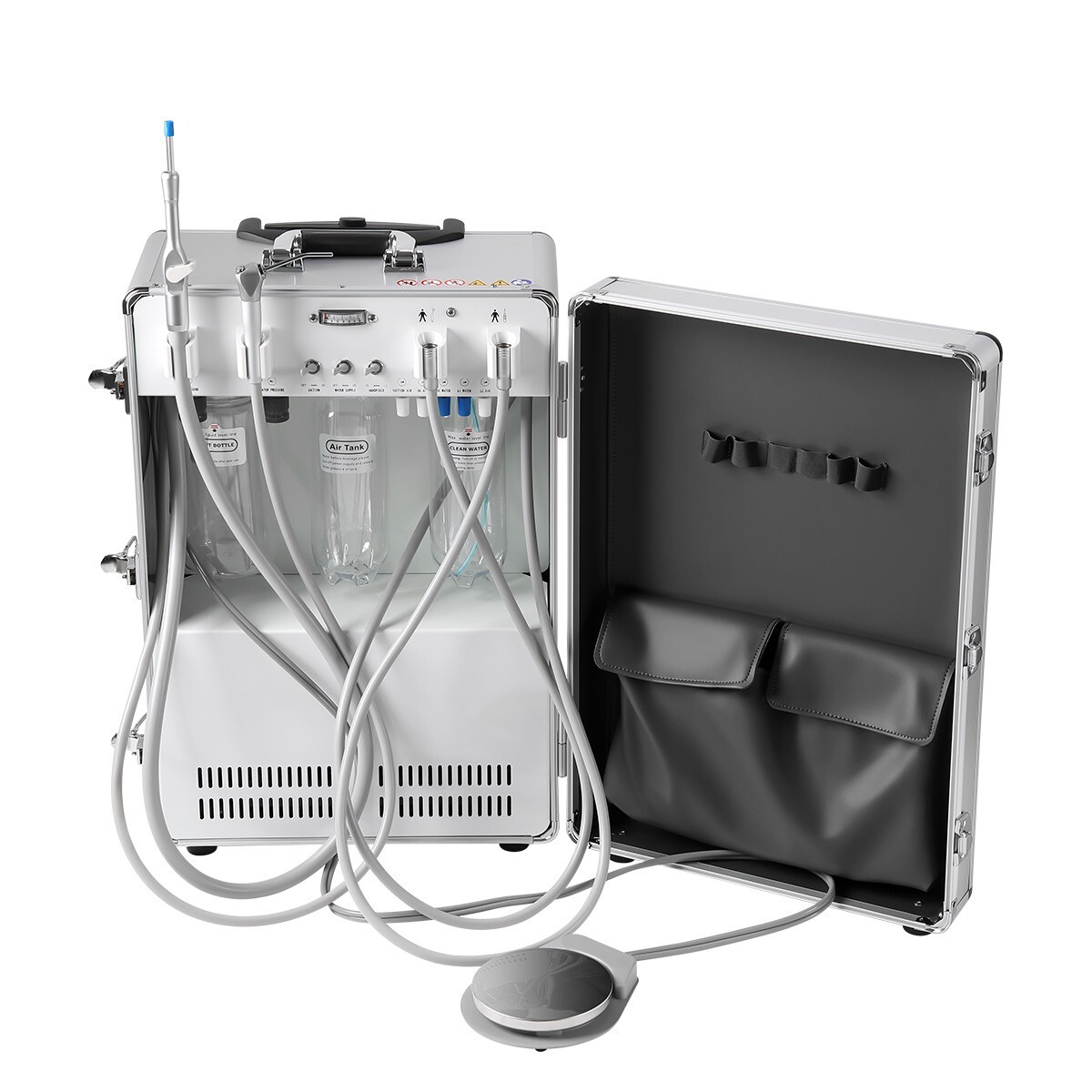 Portable Dental Mobile Delivery Unit System Air Compressor Strong Suction 4Hole