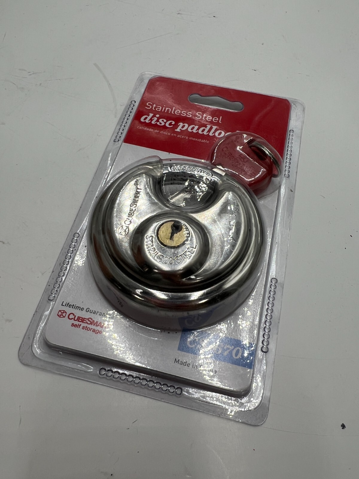 (QTY 4) CubeSmart CS-670 PadLock Cube Smart Stainless Steel-Hardened Key