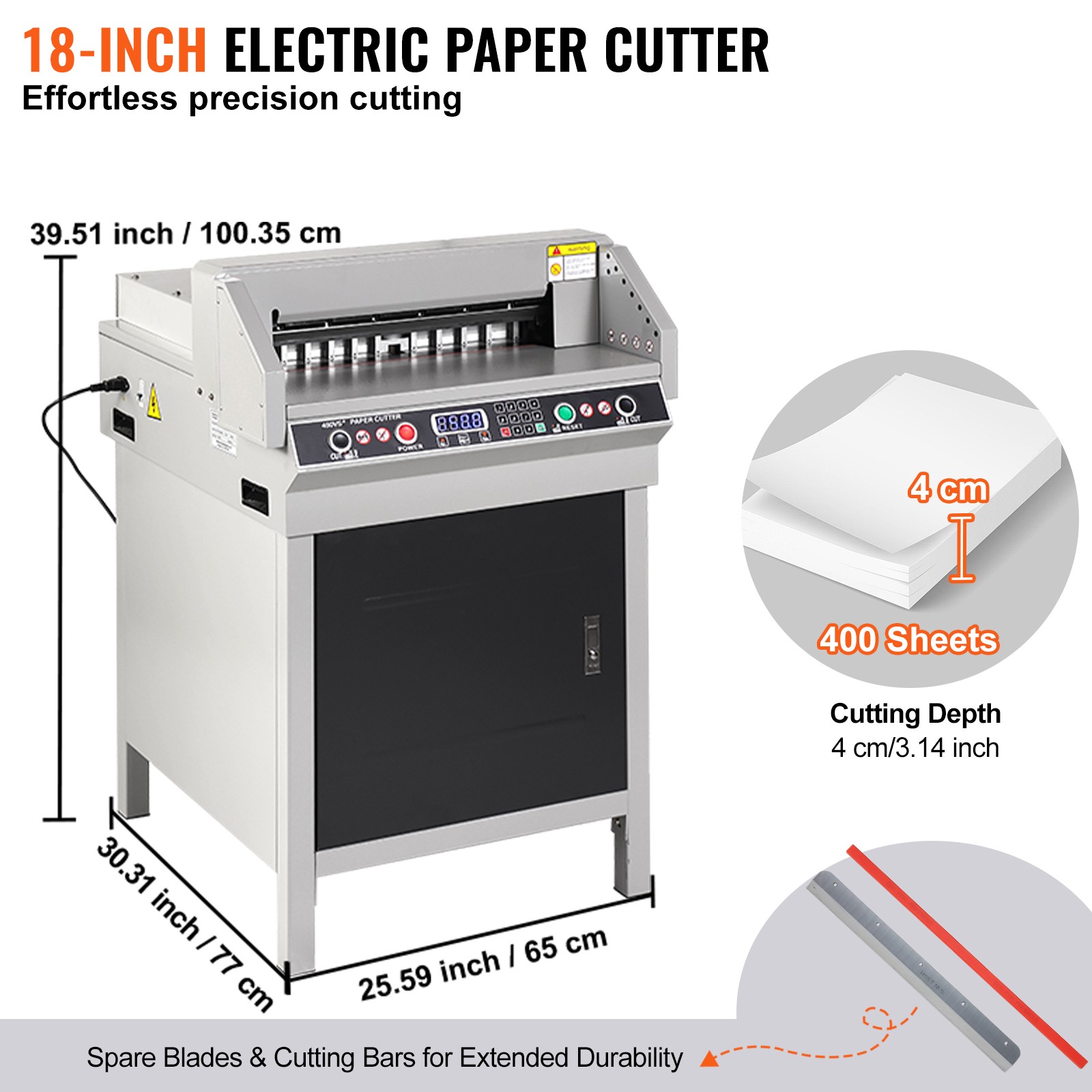 Uimoso 18-Inch Electric Paper Cutter for Office Use, Heavy Duty Design