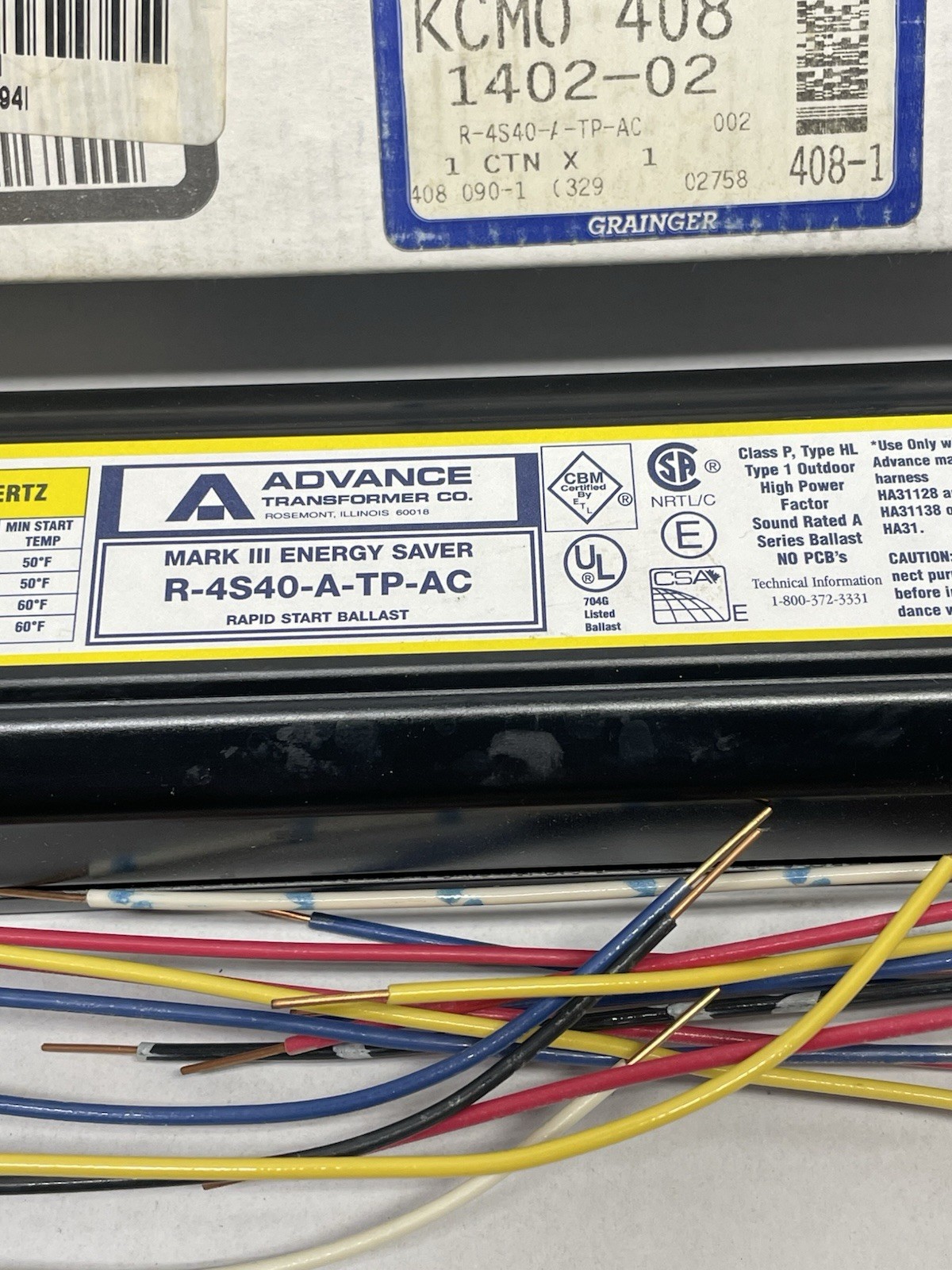 Advance R4S40ATPAC Rapid Start Ballast 120V 60Hz R-4S40-A-TP-AC
