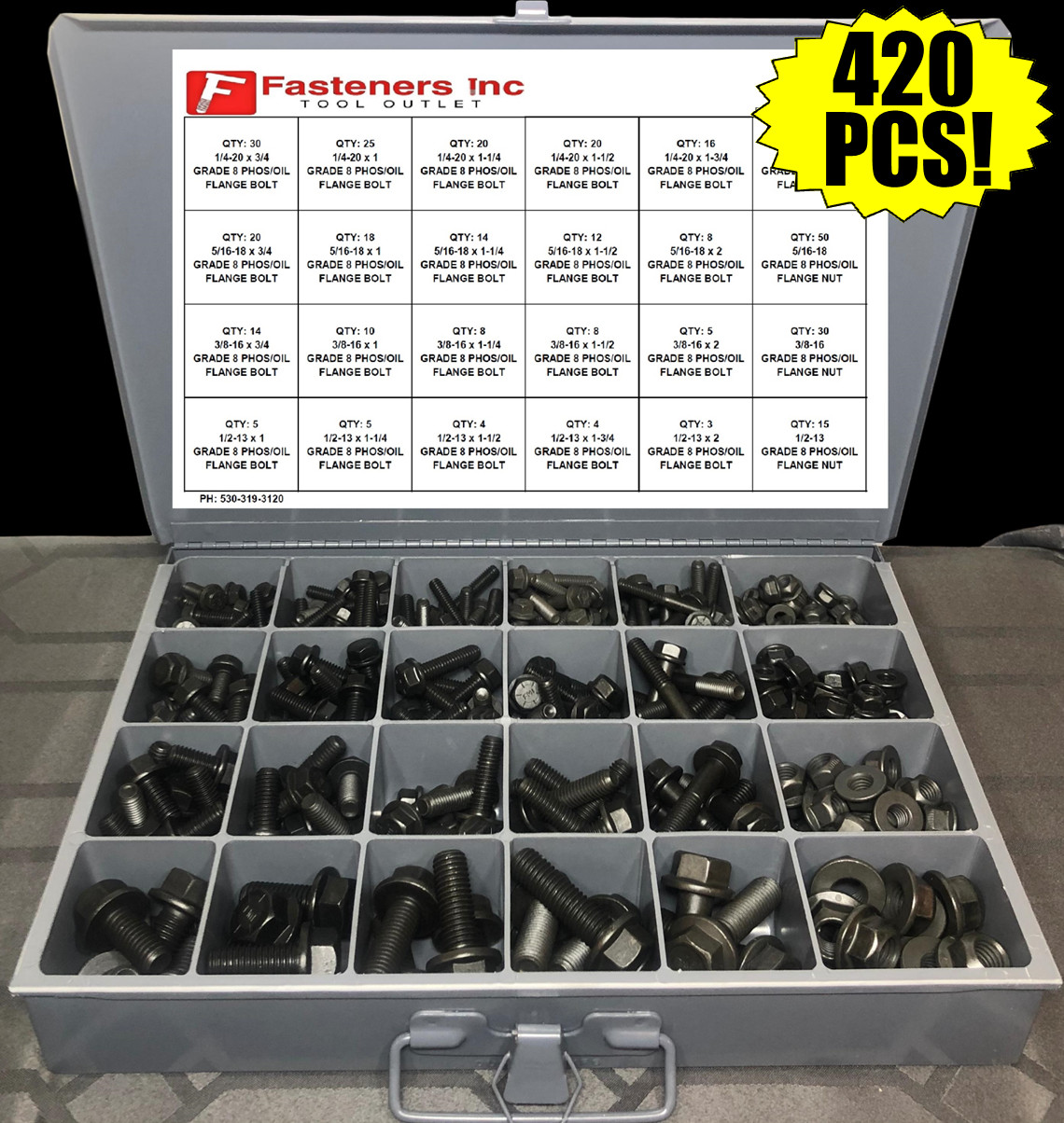 1/2-13 Grade 8 Flange Frame Bolt Black Phosphate & Oil (All Sizes & Qty’s) 1/2″