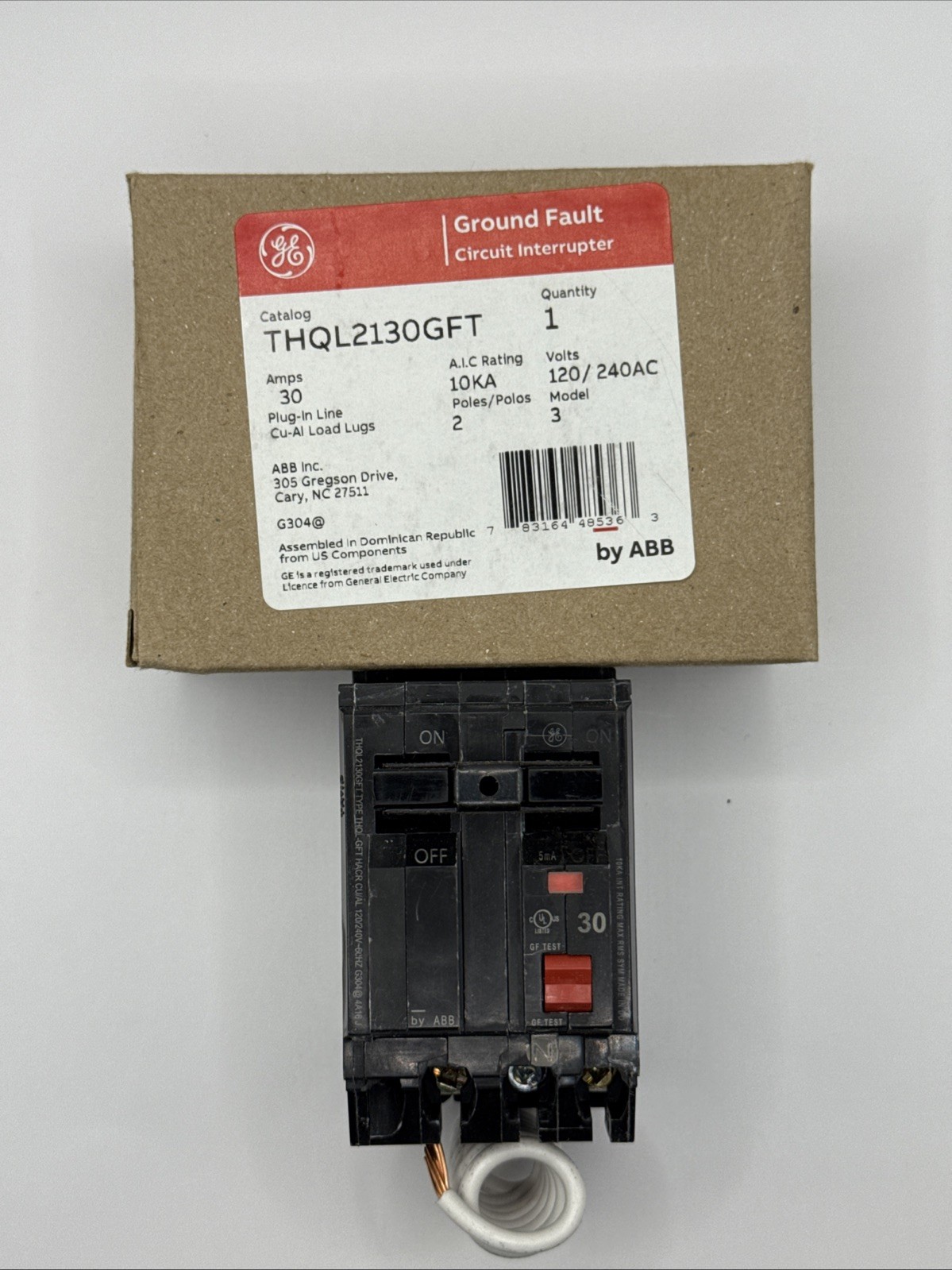 NEW GE THQL2130GFT 2 P 30 A 120/240V Circuit Breaker GFCI Ground Fault