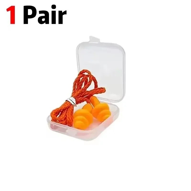 Corded Ear Plugs Soft Silicone Reusable Earplugs Noise Cancelling Safe Hearing