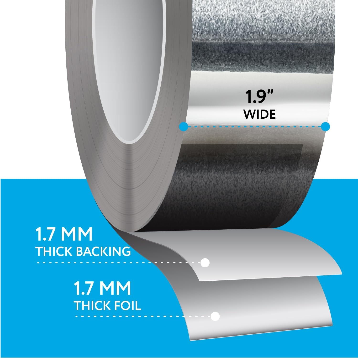 Impresa Aluminum Foil Duct Tape – 1.9 in x 150 ft 150 Feet / 50 Yards, Silver