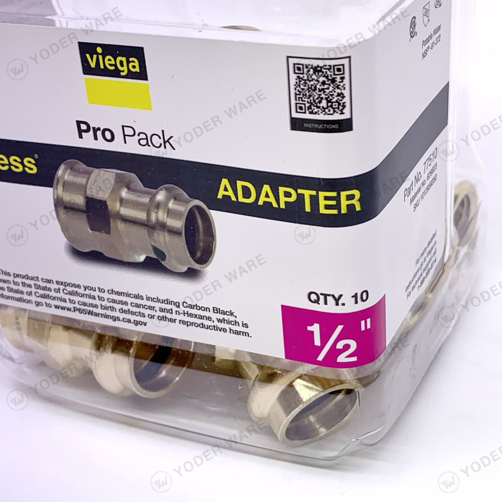 Viega ProPress 1/2 in. Press x 1/2 in. FPT Zero-Lead Bronze Adapter (10-Pack)