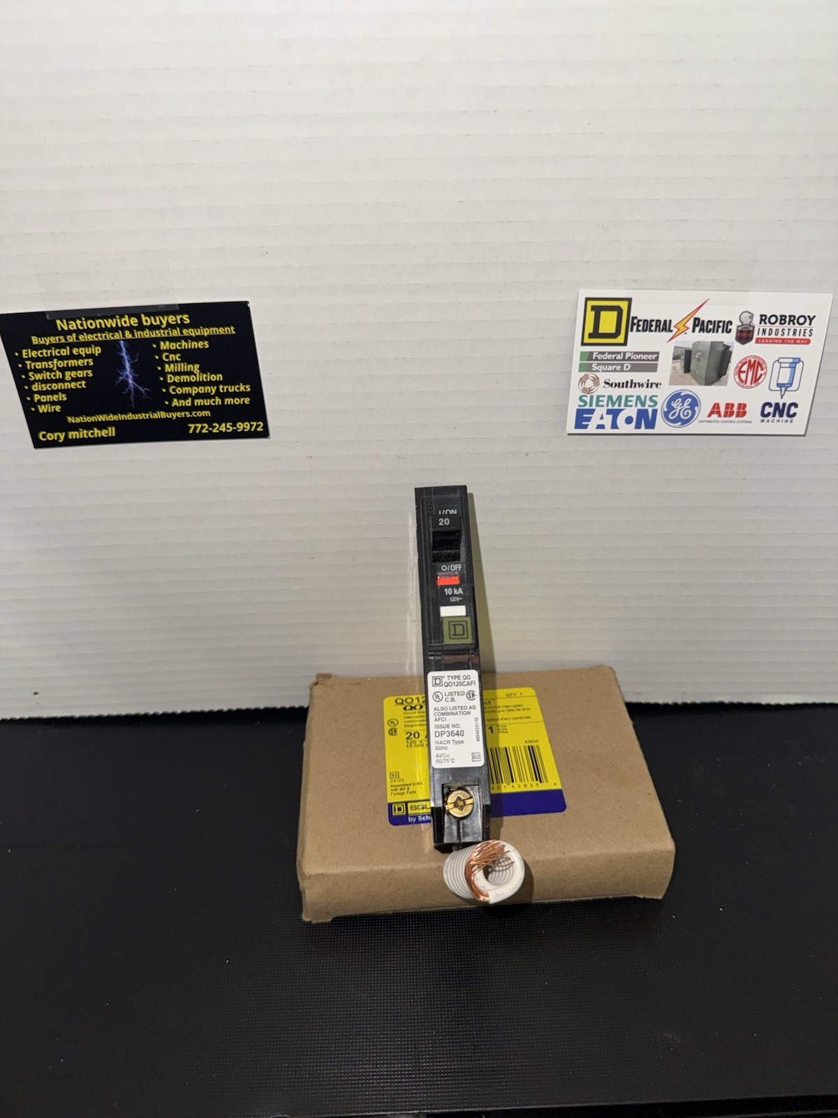 New Square D QO120CAFI 20A Single Pole Arc Fault Circuit Breaker
