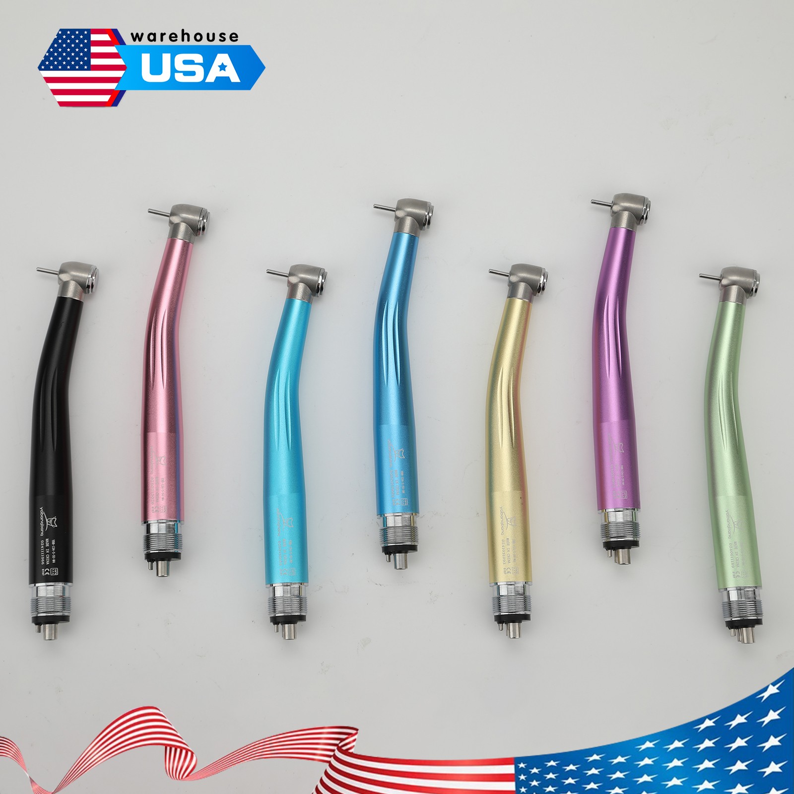 NSK Style Dental High Speed Handpiece 4Hole Turbine Push Button 7 Color