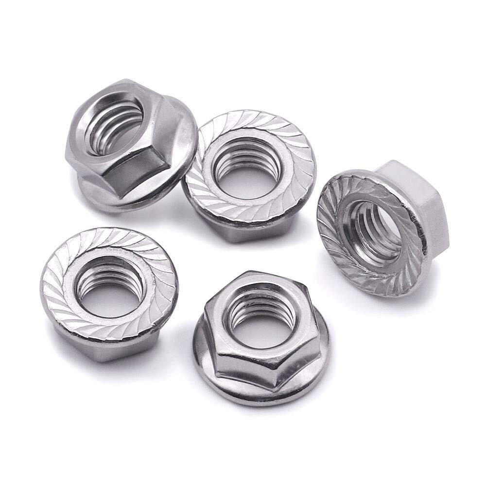 FLANGE NUTS SERRATED 1/4-20, 5/16-18, 3/8-16, ZCN3, Coarse ZINC PLATED STEEL HEX
