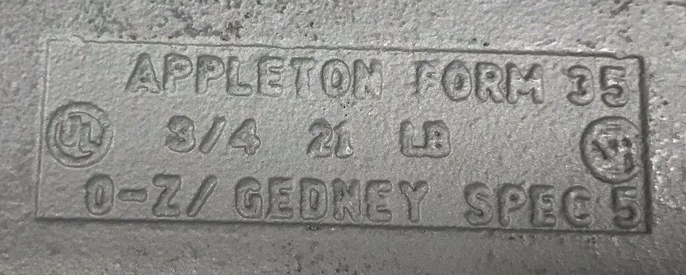 Appleton 21LB Form 35 Conduit Body 3/4″ 0-Z/Gedney Spec 5