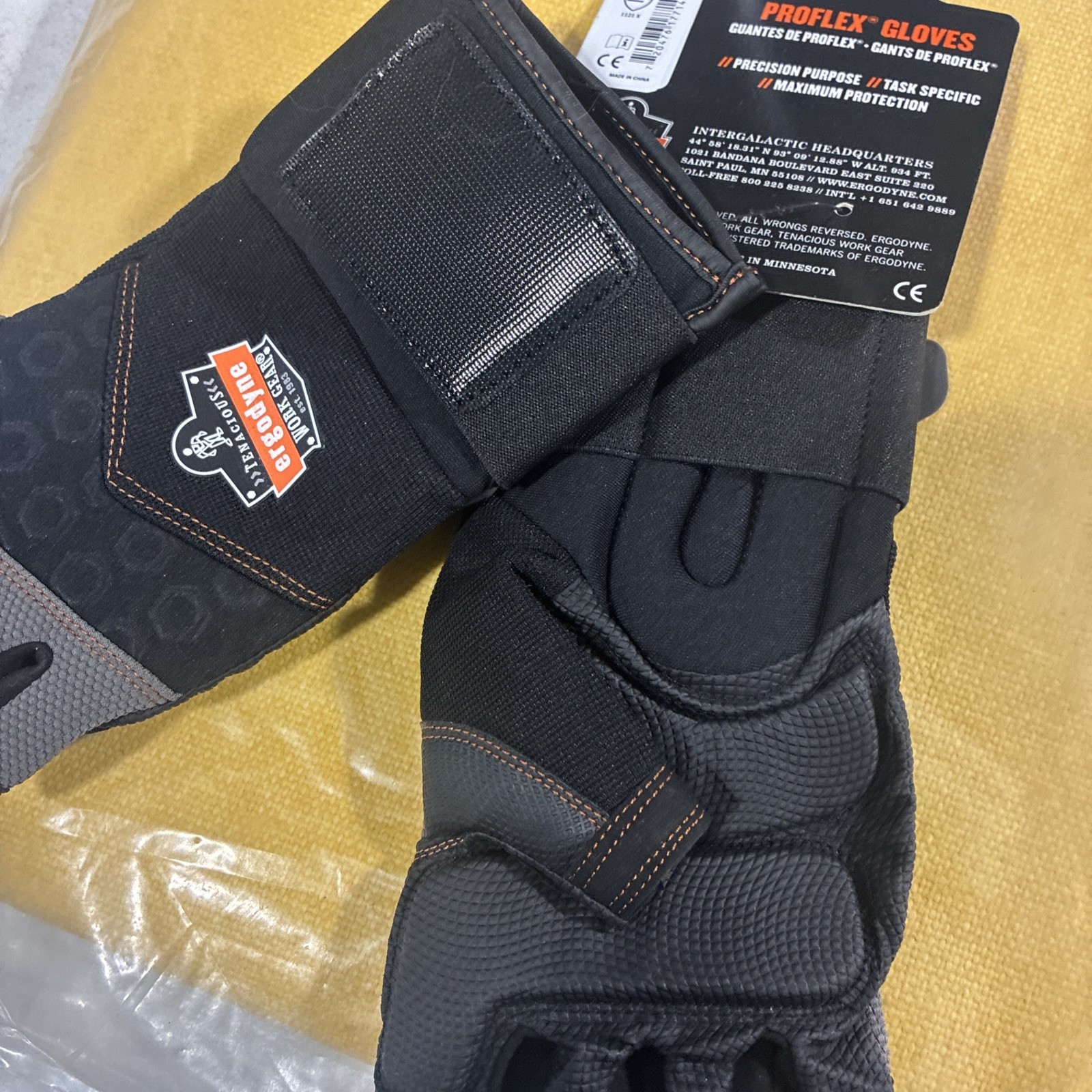 Proflex 910 Large Half-Finger Impact and Wrist Support Work Gloves