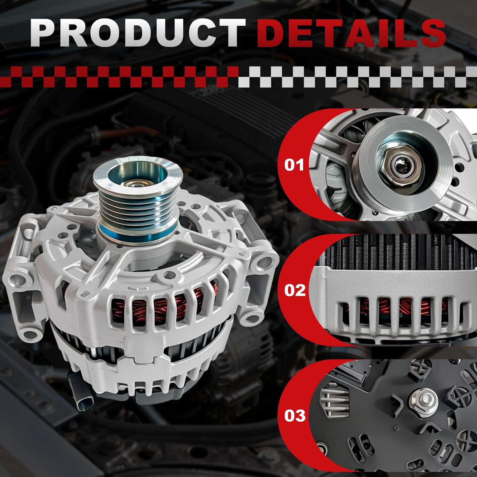 Alternator 12V 180A CW 6-Groove 11220N 15710 GL550 CLS550 ML350 E350 S550 CL550