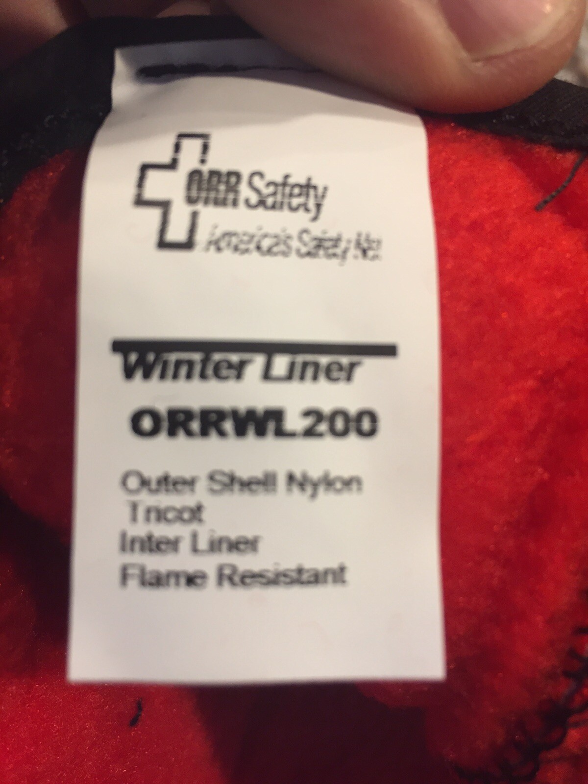 ORR Safety Outer Shell Nylon Tricot Hard hat Winter Inter Liner, ORRWL200